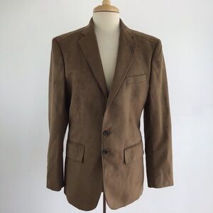 Faux suede brown blazer Roundtree & Yorke size Small